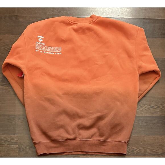 AAPE FANCY CREW NECK SWEATER MENS MEDIUM ORANGE - Picture 3 of 16